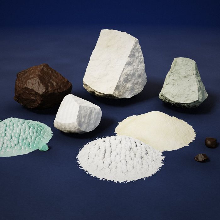 Kaolin, zeolit, leonardit, kalsiyum sülfat, bentonit, demir sülfat ve perlit örnekleri